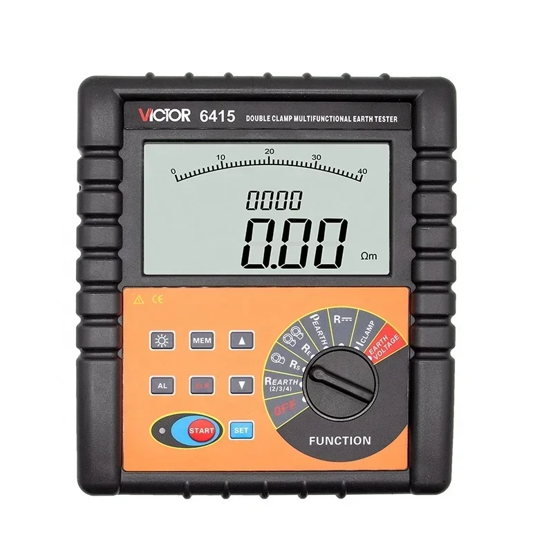 

VICTOR 6415 Host super-large LCD display Dual-clamp ground resistance tester