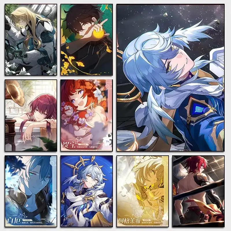 Póster de personaje de anime Kafka de Honkai Star Rail, arte de pared en lienzo para decoración del hogar y sala de estar