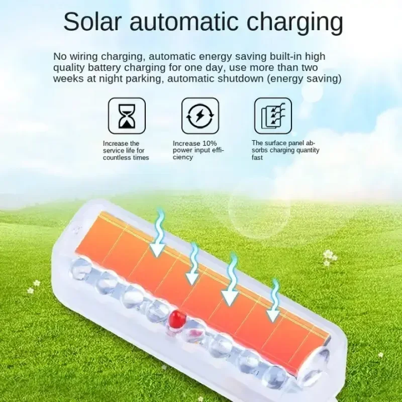 Solar LED Car Anti-rear-end Collision Light Anti-collision Warning Wiring Free Light Vibration Sensor Flashing Breathing Light