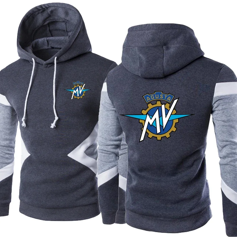 MV Agusta-Hoodies de algodão de manga comprida masculino, pulôver casual, moletons patchwork, primavera, outono, nova moda, 2022