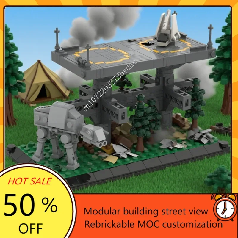 

785 шт. MOC Space Battle Series Imperial Endor, посадочная платформа, модель головоломки, технология, креативная сборка, игрушка на Рождество, день рождения, подарок