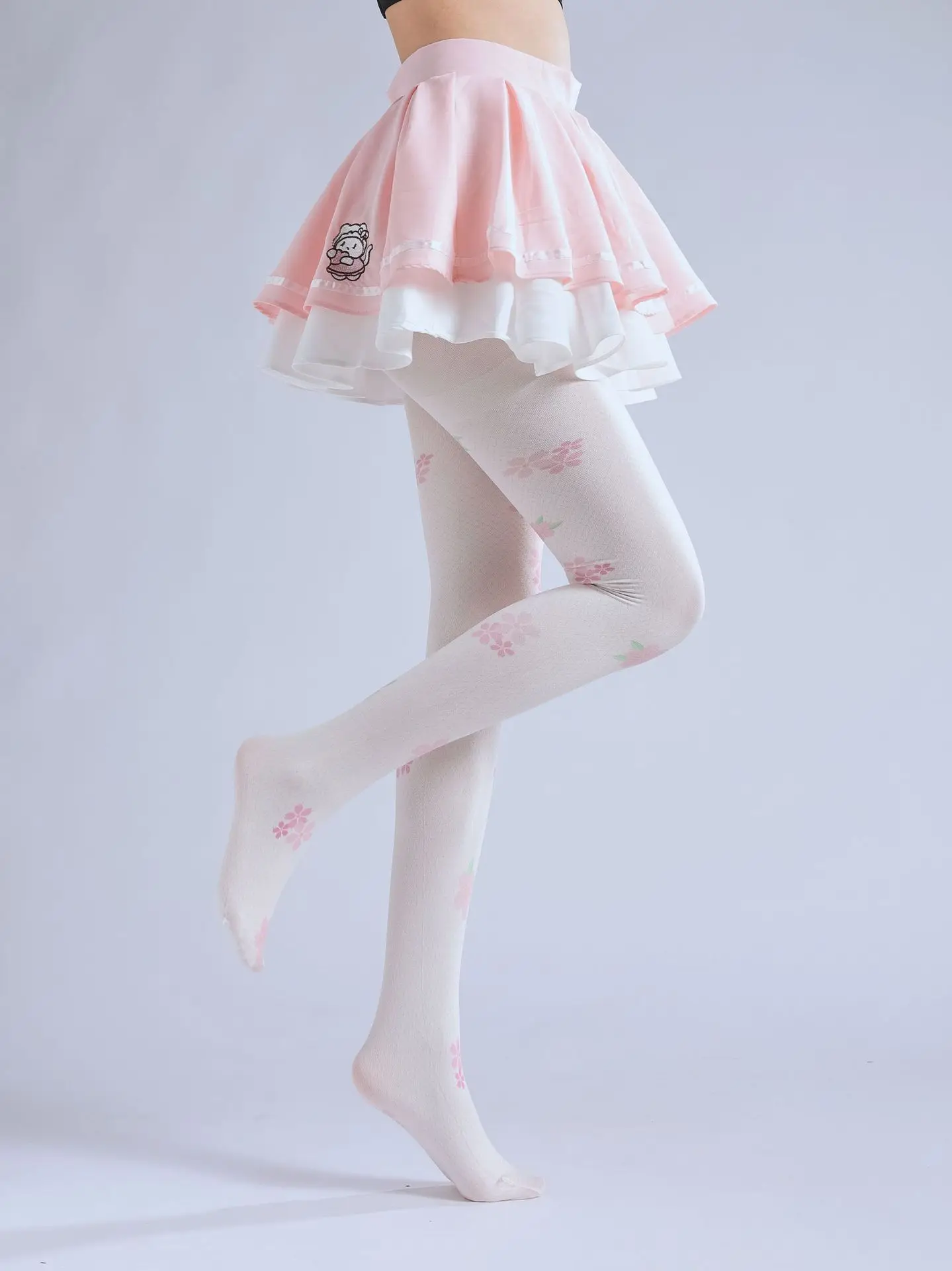 Fashion Simple Light Color Small Mesh Print Women's Pantyhose Autumn Flower Pattern Anime Cosplay Lolita Hottie Tights