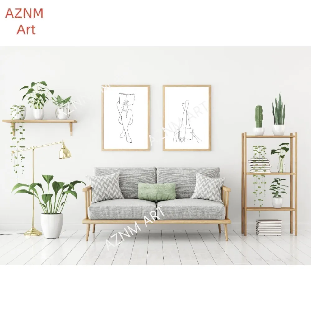 

1/2Pcs Women Reading Line Art, Love Print, Love Line Art, Woman Reading Print, Poster, Female Print, Woman Poster, One Line Art