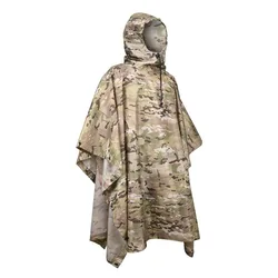 Men's multifunctional raincoat poncho camouflage cover camping hunting clothing refuge tent military emergency raincoat