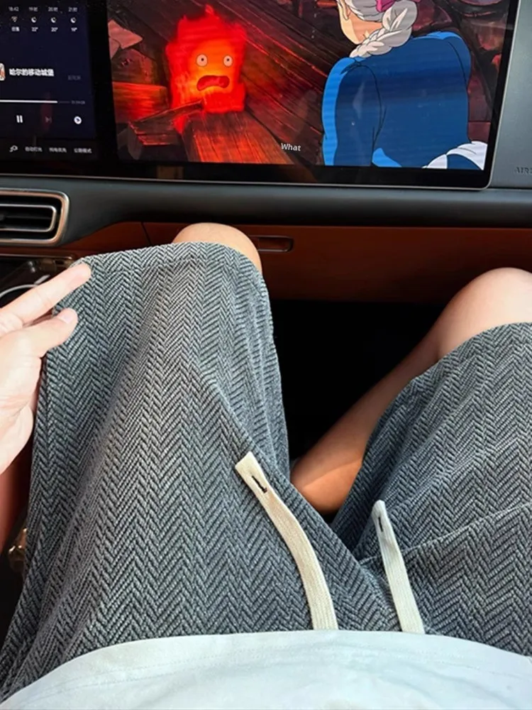 

Bla Вязаные брюки мужские летние модные брендовые маленькие брюки Fraance Sle повседневные свободные спортивные брюки с пятью разрезами