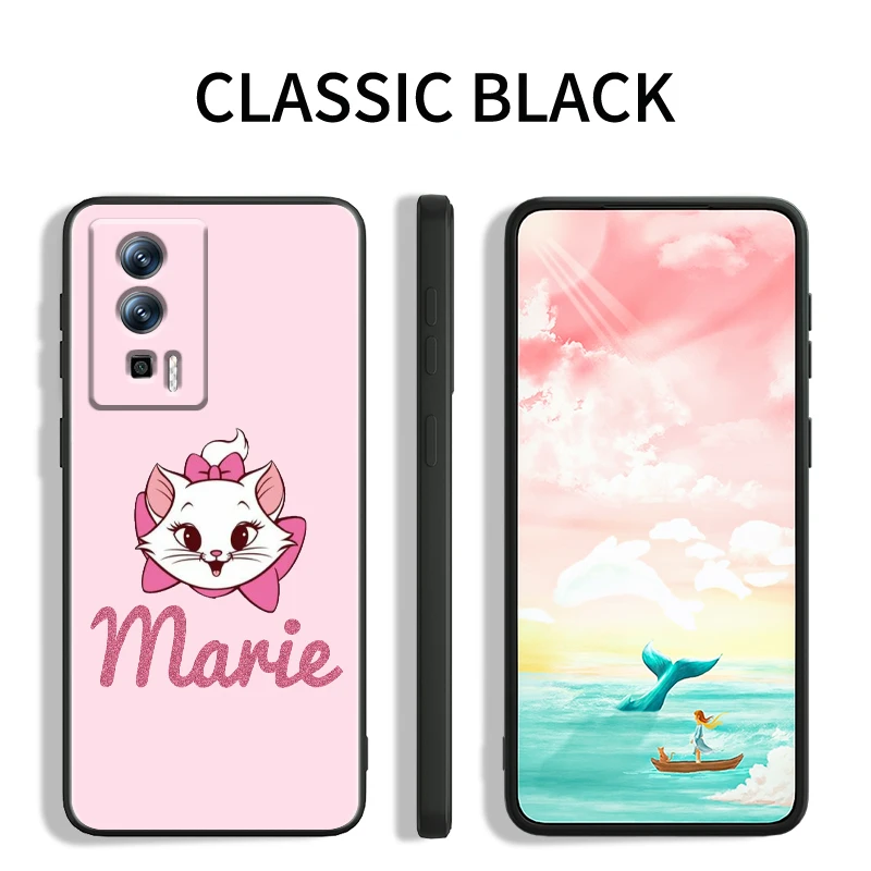 Cartoon rosa Marie Katze für Xiaomi Redmi 9a 9c 9at 10c 9 9t 10 12c 13c A3 12 k60 a1 k50 k40 5g schwarz zurück Telefon hülle