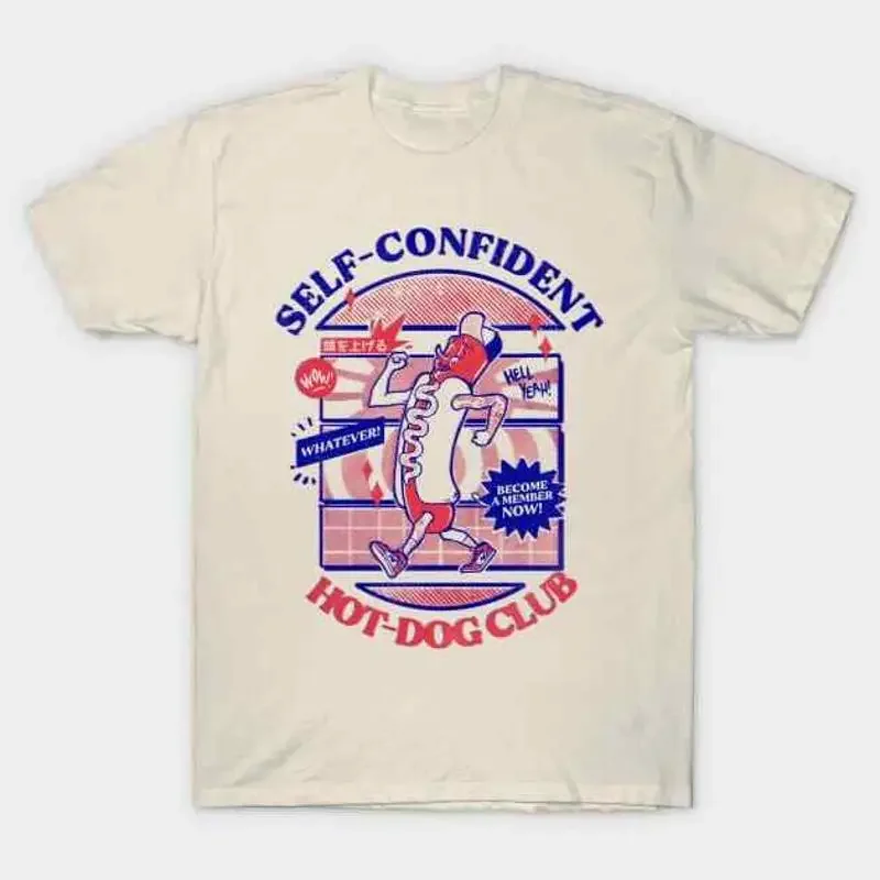 Self Confident Hot Dog Club T Shirt S 5XL Fast Shipping