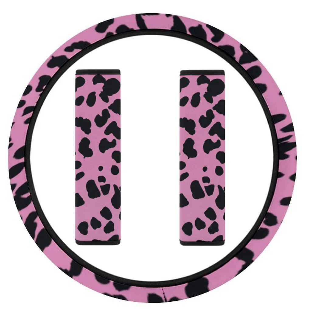 Pokrowce na fotele samochodowe 3D Pink Leopard Printing Type Cushion Four Seasons Universal Auto Front Seat Cover Protector Pad Akcesoria samochodowe — zdjęcie 4