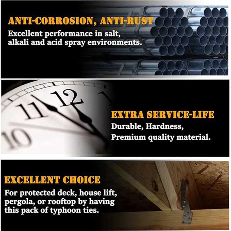 ABRE-50Pcs Strong-Tie H2.5A, HOT-DIP Galvanized Steel Heavy Duty Hurricane Tie, Hurricane Straps Trusses/Rafters Ties