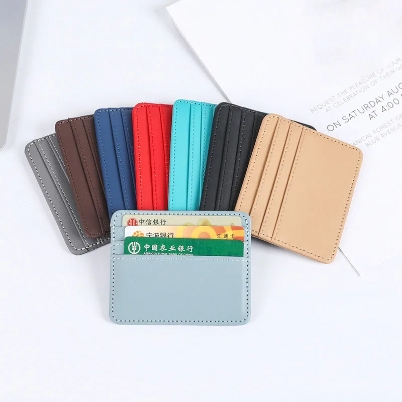 1Pc Pu Leather ID Card Holder Candy Color Bank Credit Card Box Multi Slot Slim Case Wallet Women Men Business Card Cover Bag