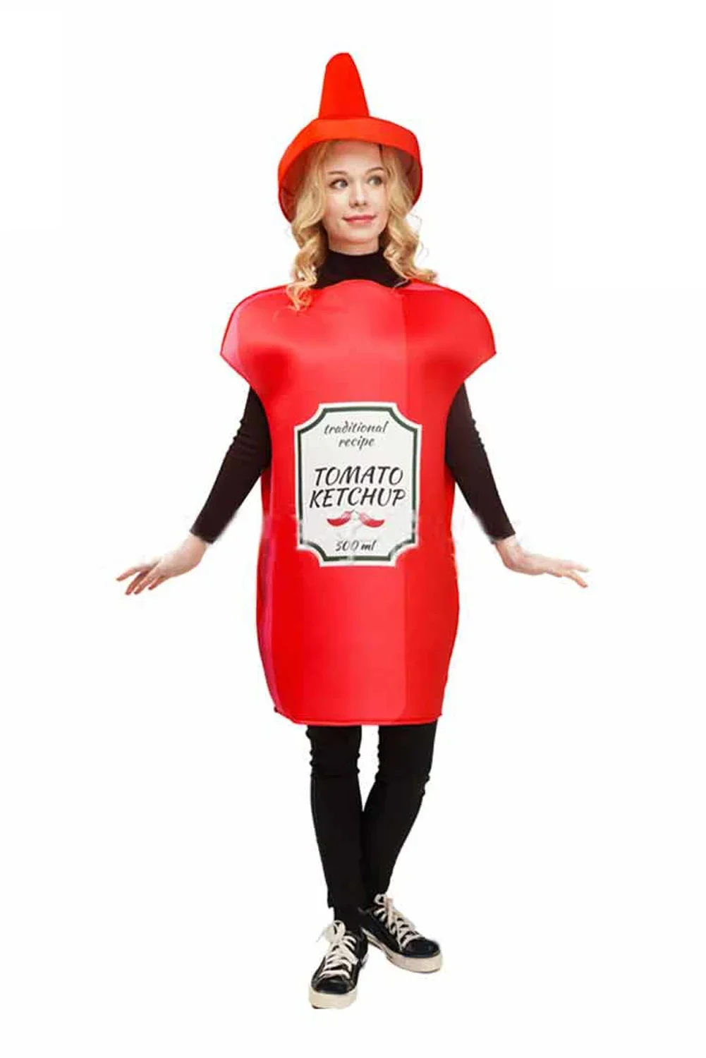 ชุดคอสเพลย์ซอสมะเขือเทศมัสตาร์ดสำหรับผู้ใหญ่ทั้งผู้หญิงและผู้ชายเสื้อผ้าสำหรับปาร์ตี้เทศกาลฮาโลวีนงานคาร์นิวัลแฟนตาเซีย