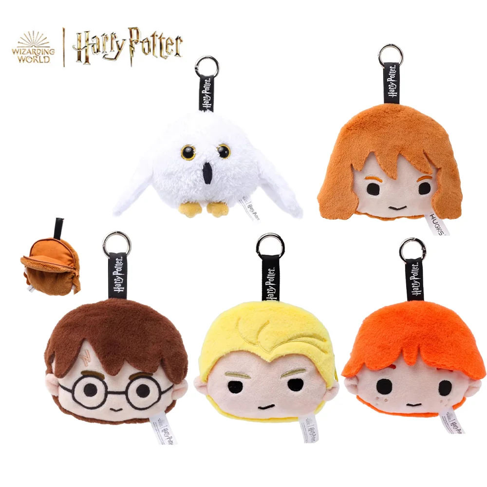 

Original Harry Potter Plush Hanging Wallet Cartoon Ron Hermione Malfoy Hedwig Plushies Cion Purse Backpack Ornament Girls Gifts