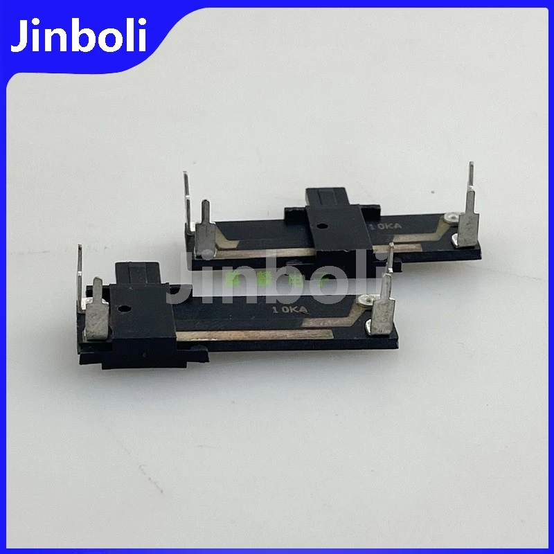 3PCS 34mm A10K 4-Pin Horizontal Single Straight Slide Potentiometer Mixer Fader 10KA Sliding Stroke 20mm Handle Length 6.5mm