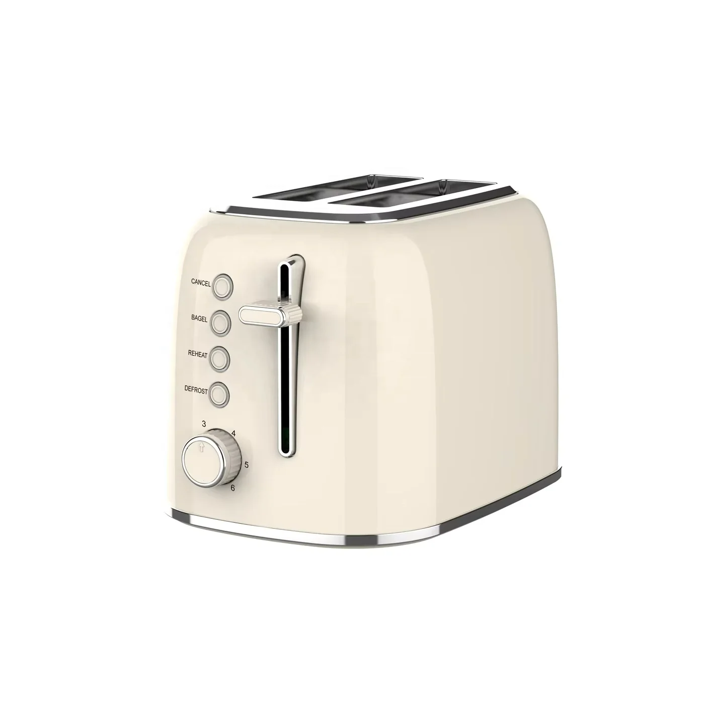 2-Piece Electric Retro Stainless Steel Breakfast Toaster Automatic Pop-Up Mechanical Timer