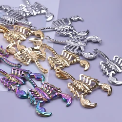 6pcs/lot Stainless Steel Gold Color Scorpion Trendy Personalize Necklace Pendants Charm for Jewelry Making diy Craft Accessories