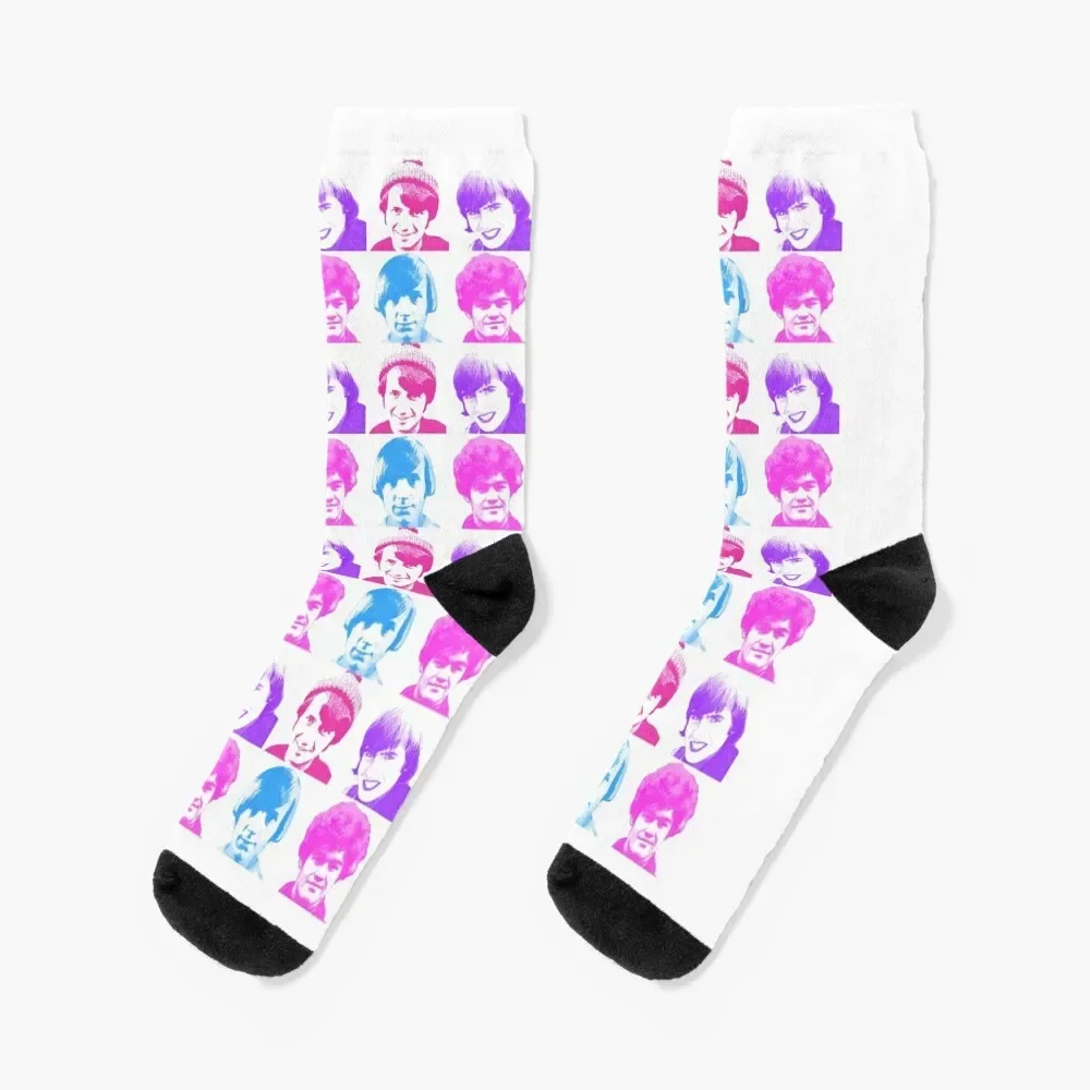 

Monkees Checkered (Pinks) Socks bright garter kawaii sport Boy Socks Women's