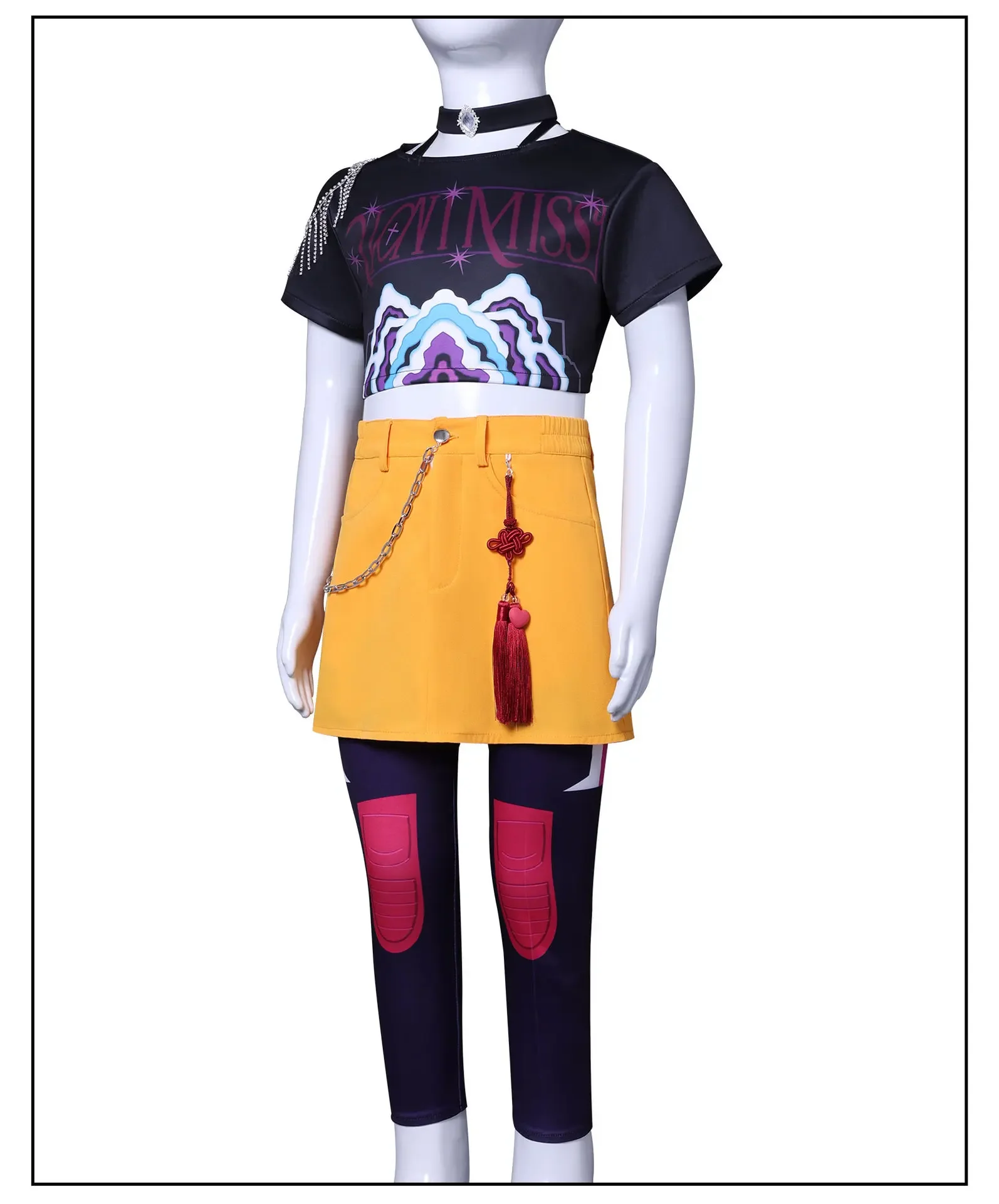 فانتازيا KPop رومي زوي تأثيري الفتيات مرحلة الملابس شيطان هنتر Disfraz زي 6 إلى 14 سنة هالوين كرنفال ملابس للحفلات #3