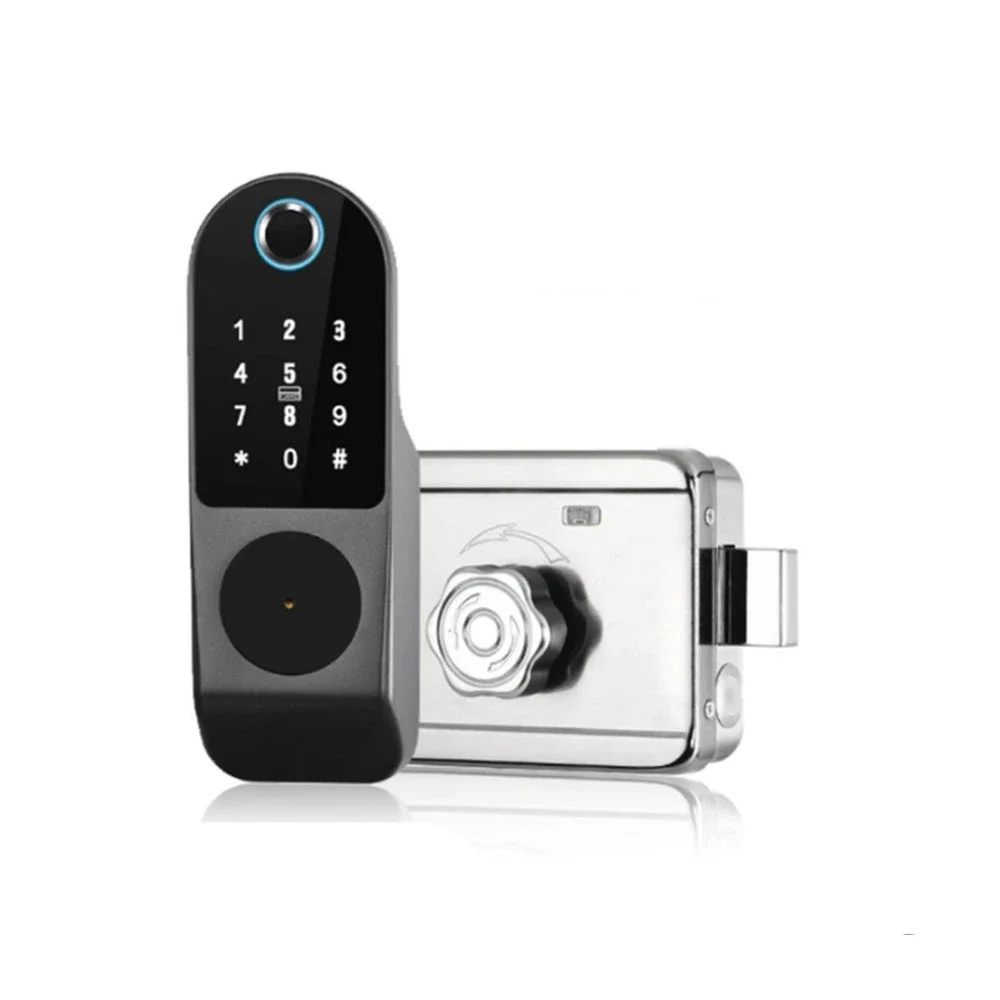 Apartment smart lock for security protection unlock by fingerprint ic card remote control and cellphone