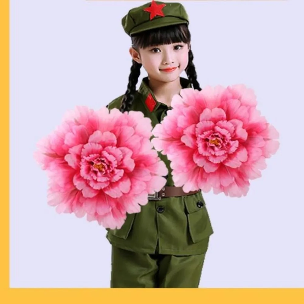 Hand held Peony Dance Performance Props 30/40/50cm DIY Handmade Stage Art Classica Props Children Hand held Choral Flower