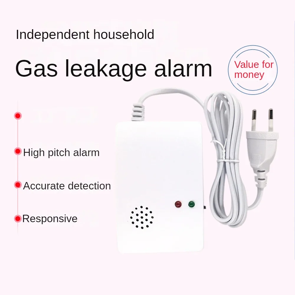 Gas Detector,Gas Alarm Sensor Methane Propane , Independent Carbon Monoxide Detector, Gas Leak Detector ,EU Plug LCD Security