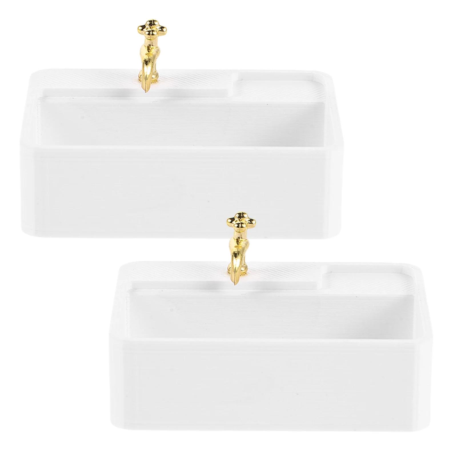 

2Pcs Miniature Dollhouse Bathroom Accessories 1:12 Scale Sink Washbasin for Dollhouse Decoration and Furniture