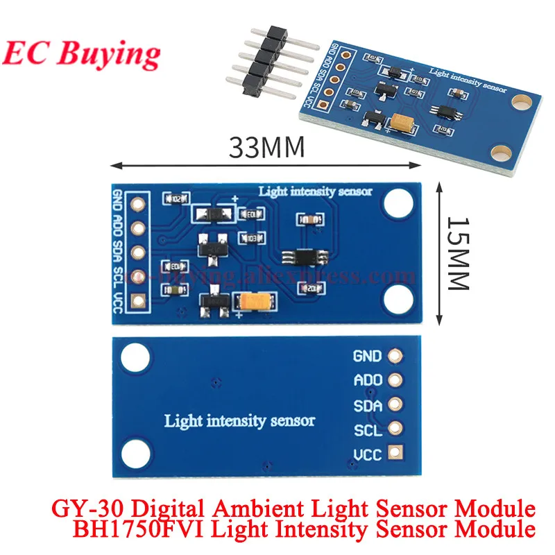 10 Stück/1 Stück GY-302 BH1750 BH1750FVI Digitales Licht Optische Intensität Beleuchtungssensormodul Kugel I2C für Arduino DC 3V-5V – Detail 13