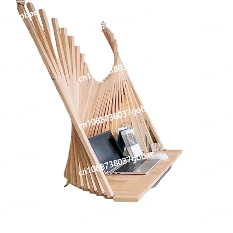 

Simple style log folding table wall-mounted foldable wall