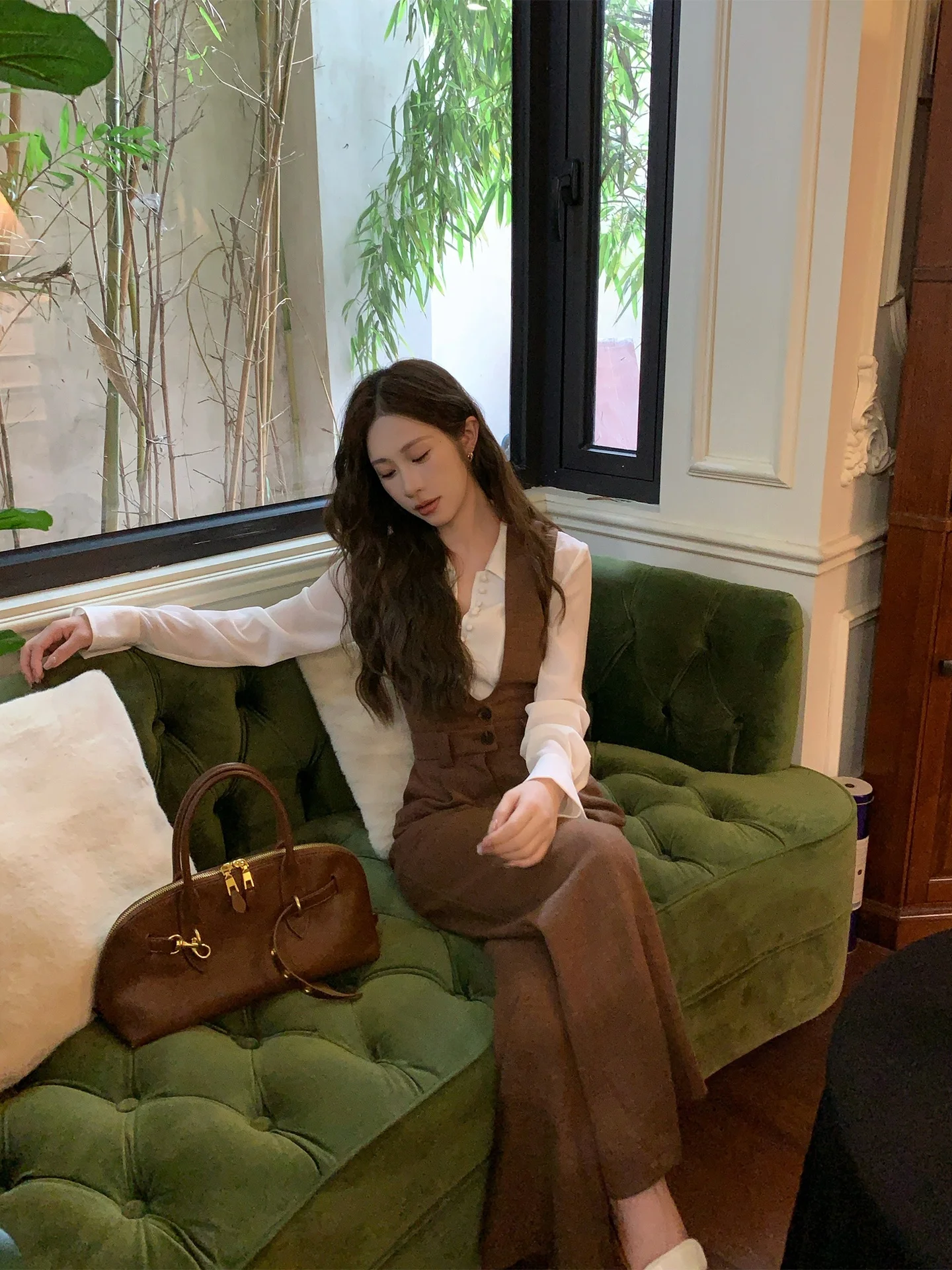 

Berlin Evening Faion Small Size Camouflage High Waist Jumpsuit Women's Deep V Ne Long Pants Spring New Sle Versatile