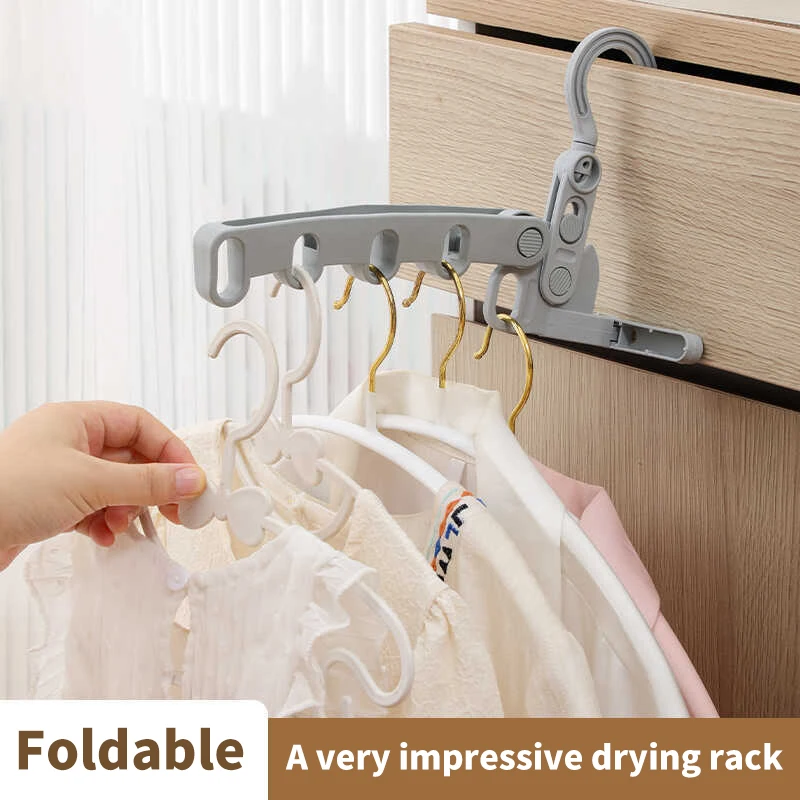 Five-holes Folding Clothes Hanger Portable Travel Hotel Dry Hanger Multi-functional Clothes Hanger Clothes Organizer Save Space