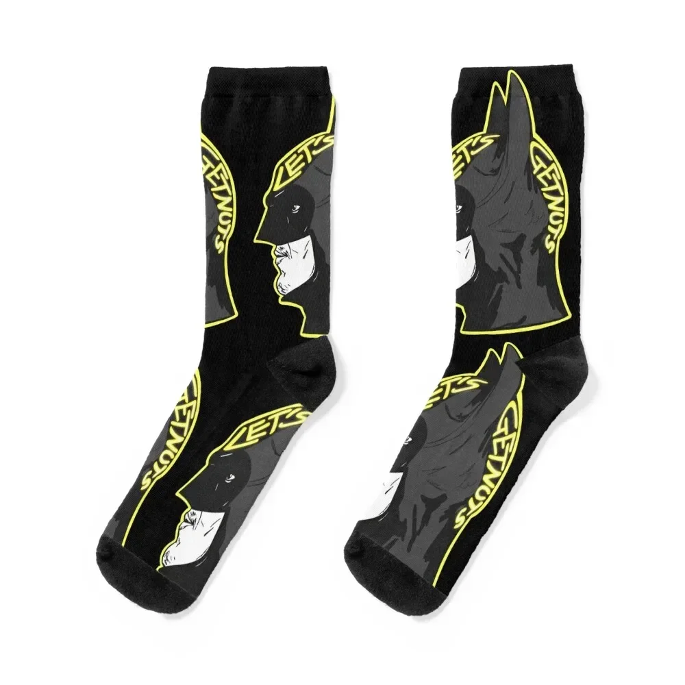 

Let’s Get Nuts Michael Keaton Bat Movie Black Socks floral funny sock tennis Socks Female Men's