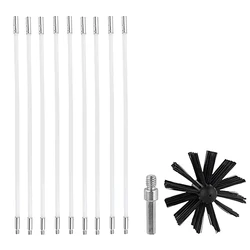 Chimney Brush Set 100/150mm Brush Head Dryer Vent Cleaner Kit Extendable Dryer Vent Cleaner Fireplace Inner Wall Cleaning Tools