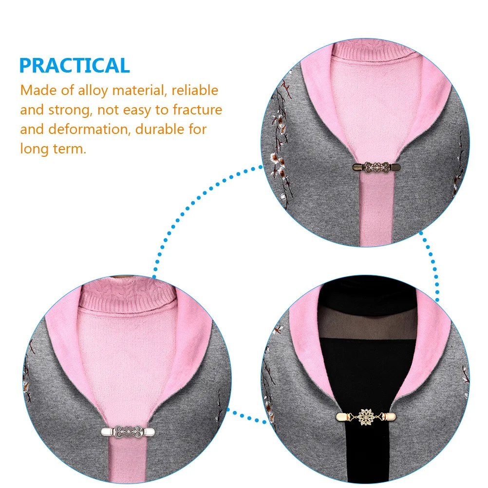 

4Pcs Dress Clips Back Cinch Women's Shawl Clip Alloy Sweater Cardigan Clasp Shirt Clip Scarf Fastener Clothing Adjustment