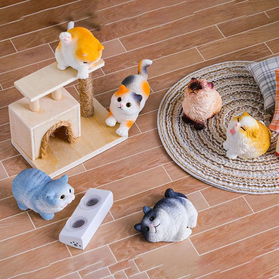 1 قطعة الكرتون لطيف الراتنج القط زخرفة لطيف نموذج للحيوانات الصغيرة هريرة تمثال محاكاة الحيوان المشهد الصغير الحرف ألعاب الدمى