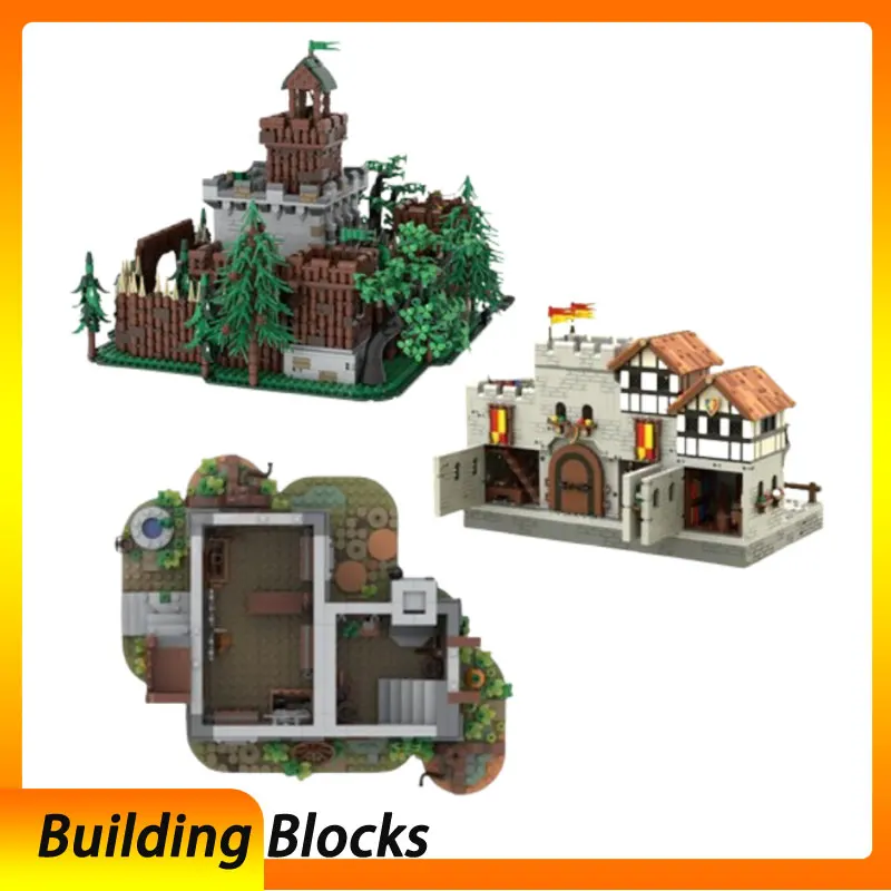 Small particle assembly building blocks MOC-235461 medieval forest castle building 186345 2494pcs decorative model house toy gif