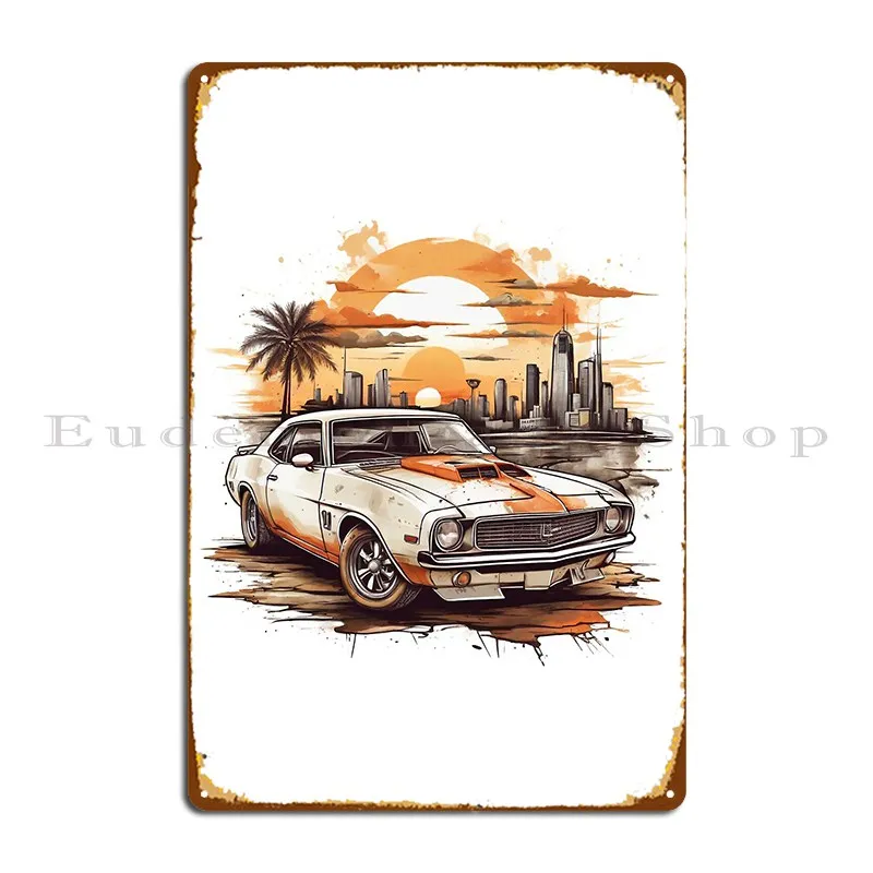 The Road American Cars Metal Plaque Poster Club Cave Create Living Room Wall Cave Tin Sign Poster