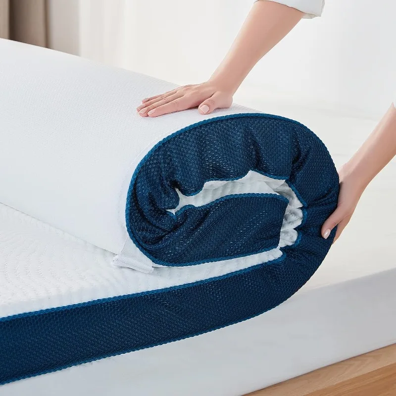 

4 Inches Dual Layer Twin Mattress Topper, Extra Thick Gel-Infused Memory Foam, Removable and Washable Tencel™ Cover