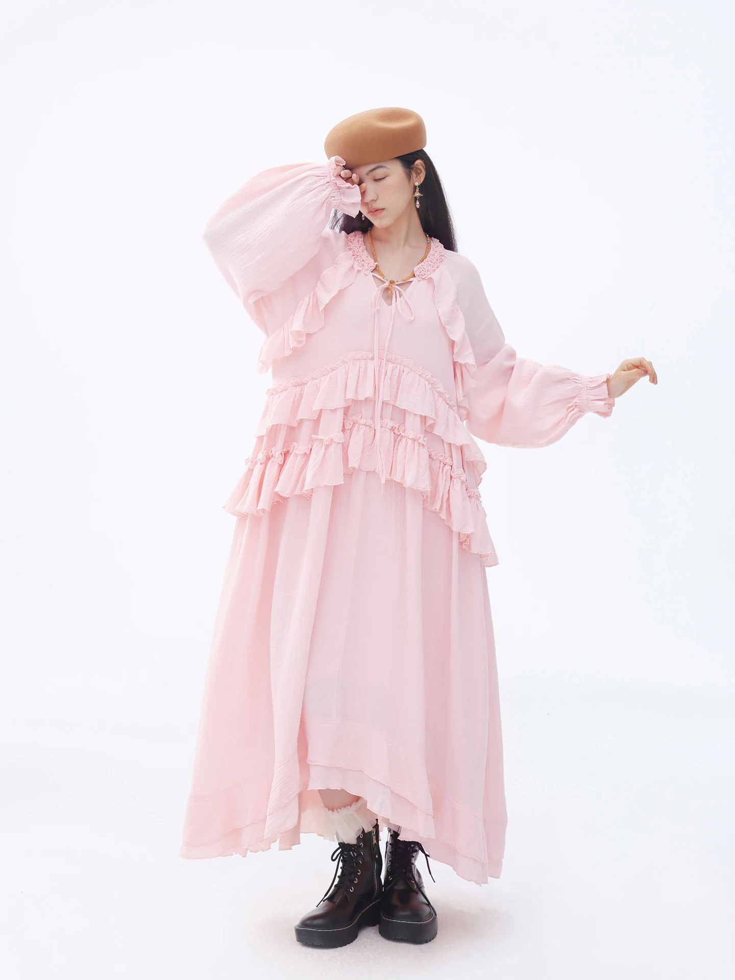 

Оригинальная хлопковая юбка-фонарик с широким подолом, дышащая, удобная, для праздников, Lovekikiwoo, А-силуэт