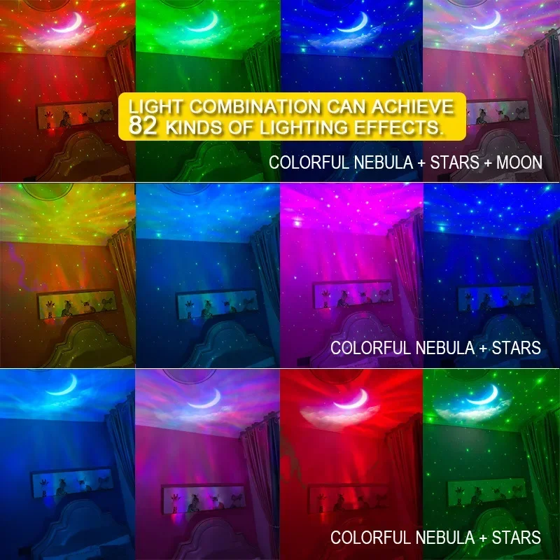 Astronaut Galaxy Projector Star Night Light Nebula LED RGB Bedroom Decor Lamp With Bluetooth Speaker For Children Birthday Gift