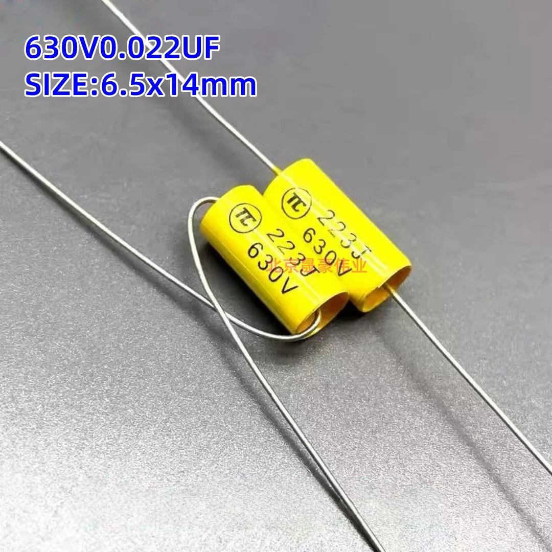 10pcs  CBB MKP 630v0.22uf 224 220nf 223 22nf 0.022uf 630v 2J Axial Audio Coupled Poleless Film Capacitor