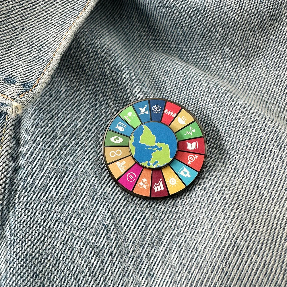 UN Sustainable Development Goals Earth Brooch 17 Goals Icon Badge Backpack Hat Theme Accessories Students Collectors Lapel Pin