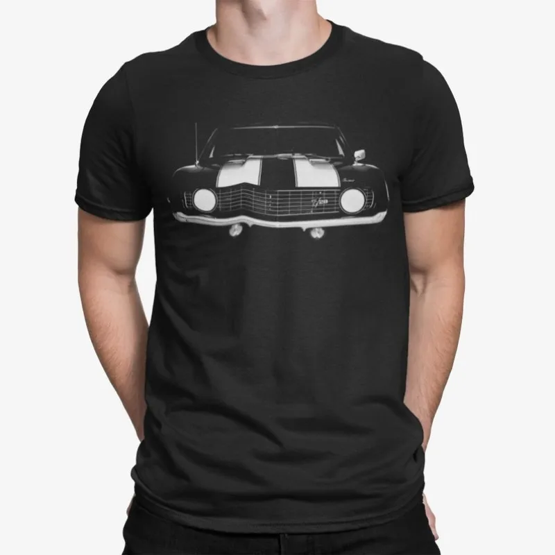 1969 Chevy Camaro Z28 Silhouette Car Enthusiast T Shirt 2024 Men T Shirt Casual  Car fans Logo Enthusiast T-shirt Graphic Summer