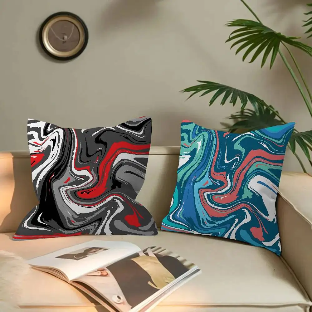 Black and White Strata Liquid Pillow Anime Pillow Sofa Bed Head Pillow Cover Cushion Cover 45x45 cm Fashion