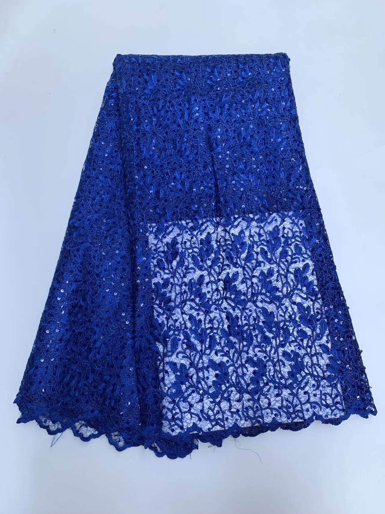 

Высококачественная африканская нигерийская тюлевая кружевная ткань с вышивкой для праздничных платьев, французский гипюр с пайетками для шитья, 5 ярдов