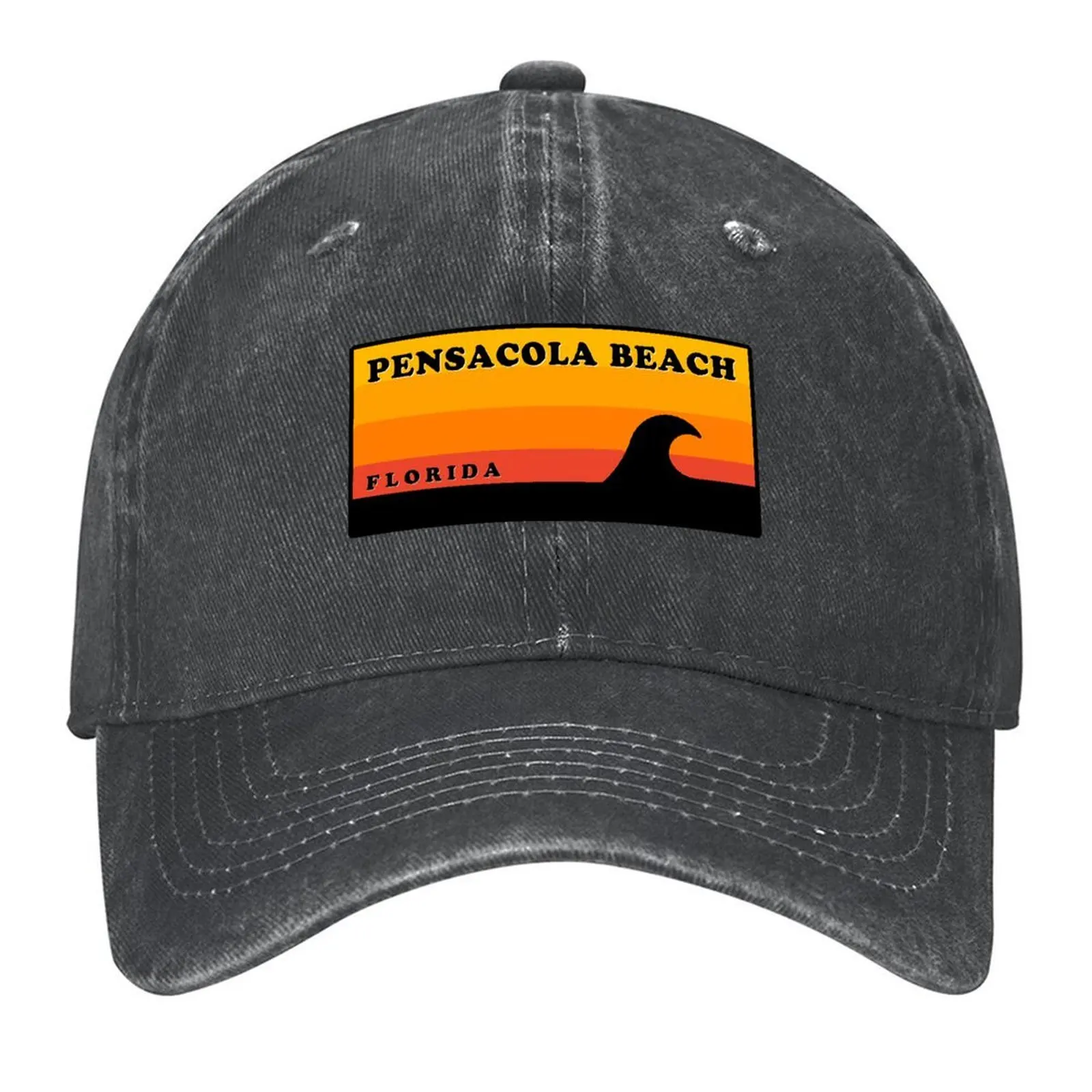 

Pensacola Beach Florida Vintage Retro Surf USA Travel Vacation Summer Sunset Beach Baseball Cap