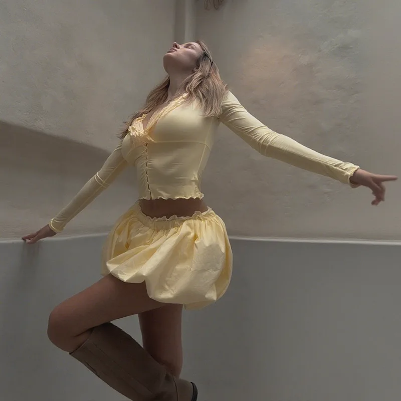 Sexy Deep V-Ne Long Sve lavorato a maglia Dr da donna con stampa sottile regolare Design Abbigliamento casual Primavera Autunno Seasonal Faion