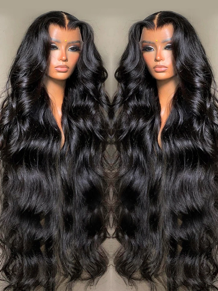 Perruque Lace Front Wig brésilienne naturelle, cheveux humains, Body Wave, pre-plucked, 13x6, 30 32 pouces, Full Hd 360, pour femmes