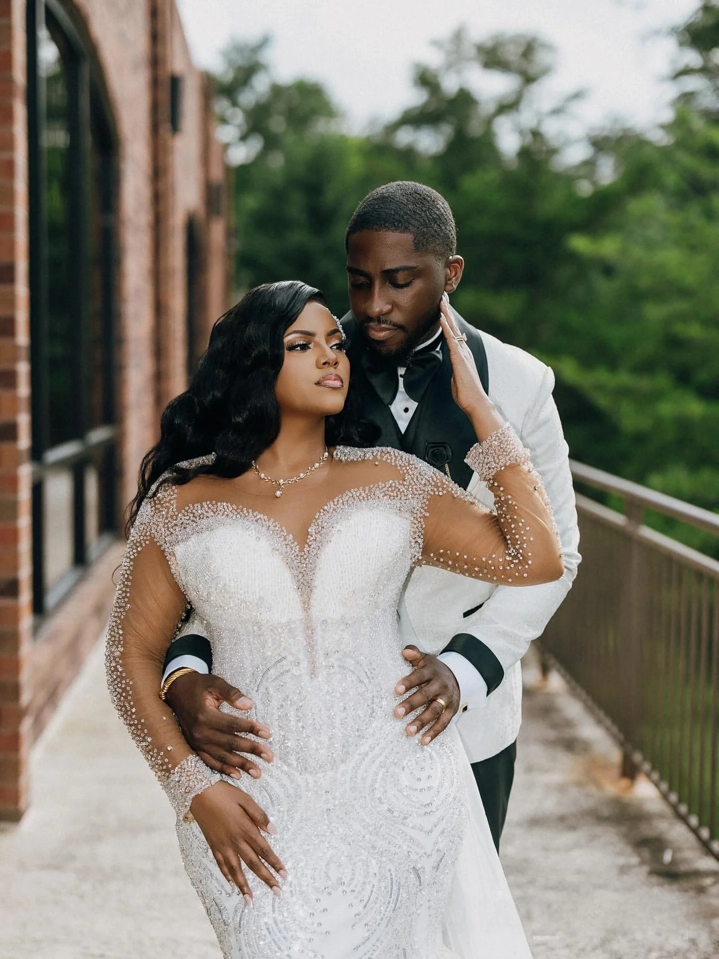 Customized Sparkly Heavy Bead Sequins Mermaid Luxury Wedding Dress Vestidos De Novia Long Sleeve Aso Ebi Plus Size  Bridal Gown