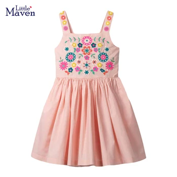 Little maven 2026 New Years Girls Dress Summer Girl Beach Floral Dresses for Girls 7…
