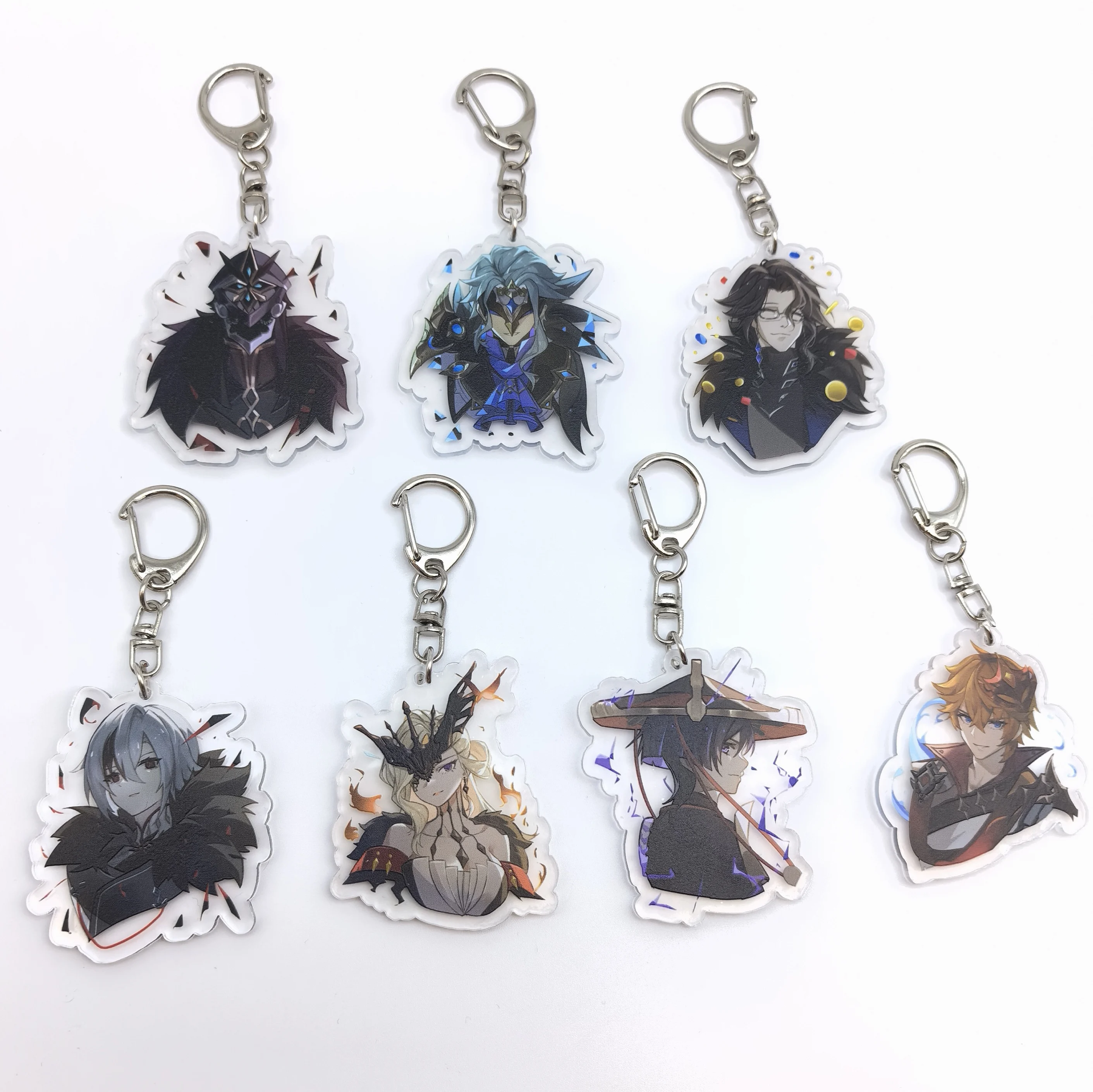 1Pc Anime Game Genshin Impact Fatui Scaramouche Dottore Girl Boy Keyring  Backpacks Car Keychain Accessories Men Acrylic Keyring