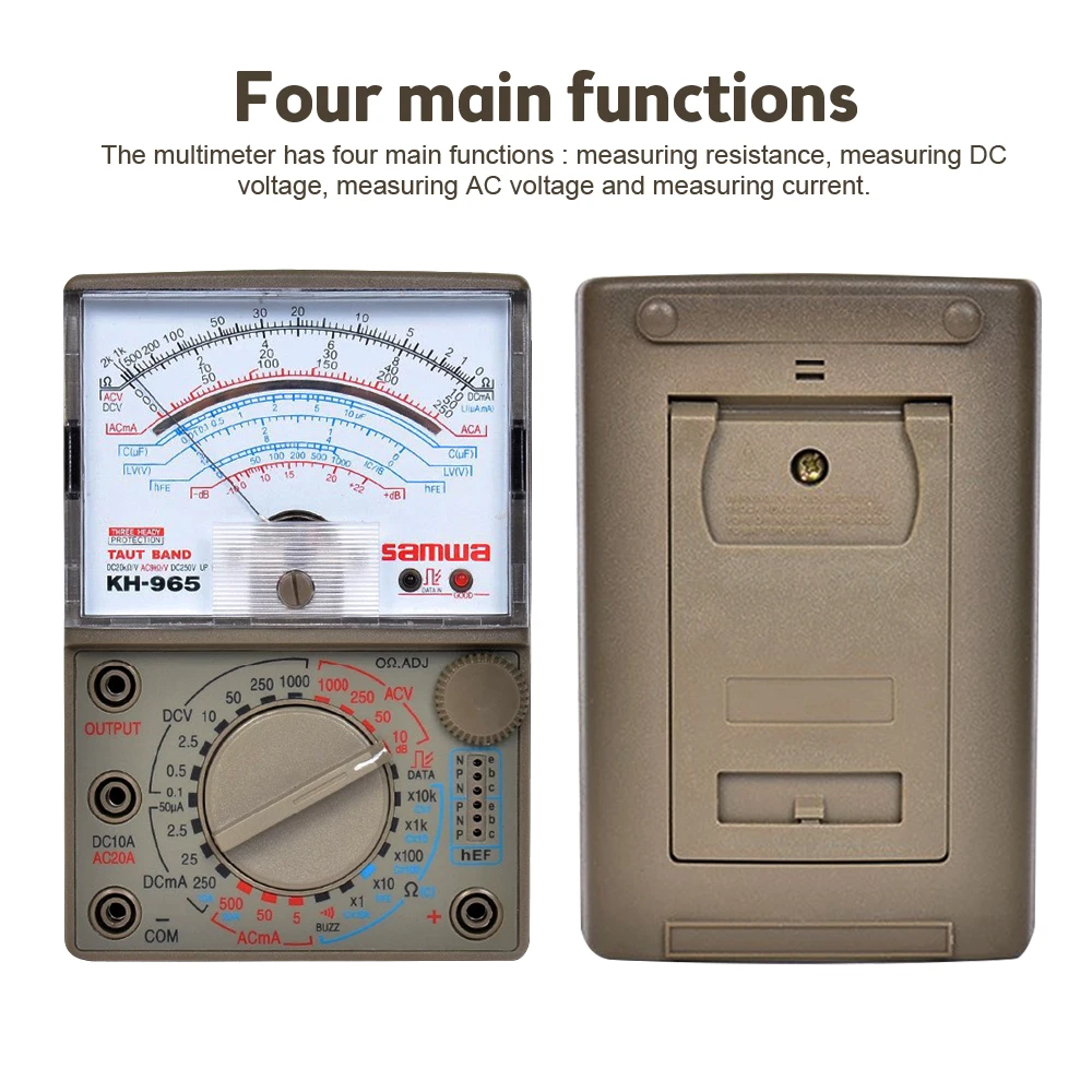 KH-965 Analog Multimeter Pointer Display Multi Meter Tester AC / DC Voltage Current Resistance Meter Needle Type Universal Meter